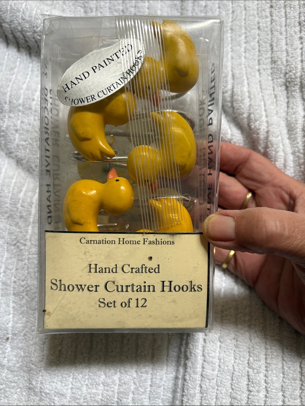 Hand Crafted Yellow Shower Curtain Hooks - Set of 12